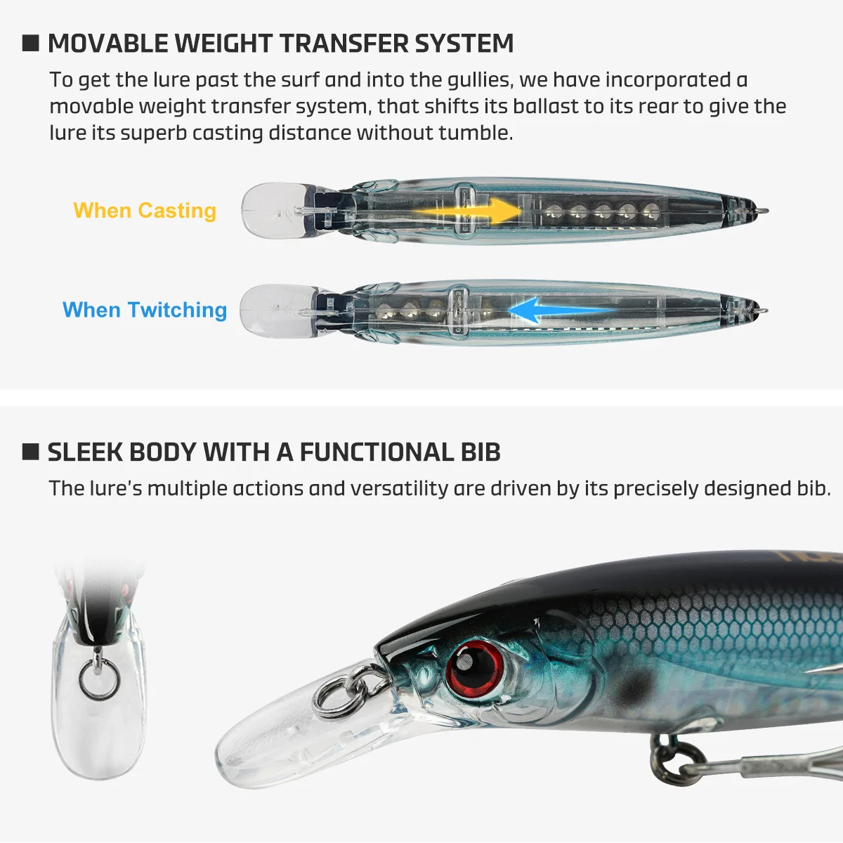 NOEBY Minnow Fishing Lure 100mm 14g 120mm 22g Sub Surface Diving Jerkbait Hard Bait Floating Seabass Bonito Fishing Lures - view 6