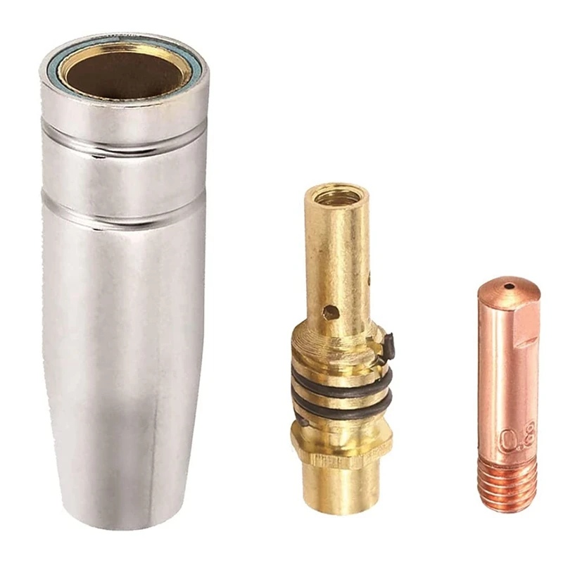 노즐 접촉 팁 홀더 용접 부품 세트, 15AK 토치 용접기 소모품, 미그 용접기, 0.8mm, 2 세트