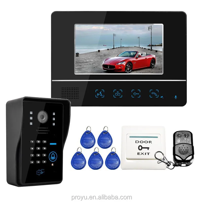 Home security 7 inch Video Intercom Door phone Entry System With RFID code keypad Doorbell Camera Wholesale