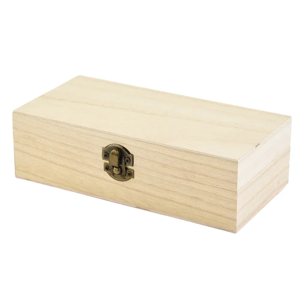 Wooden Storage Box Rectangular Retro Box Hinged Clamshell Gift Box Desktop Jewelry Cosmetics Sundries Storage Case Box Container