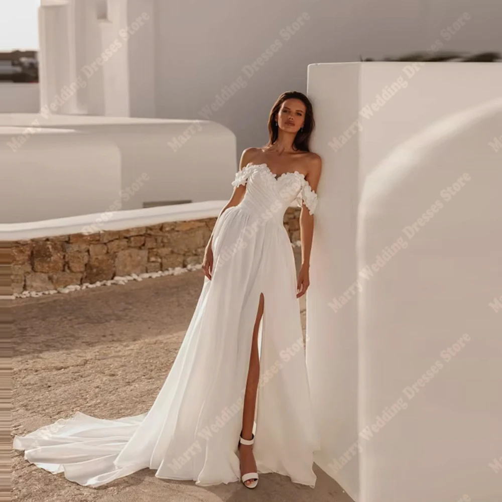 

Glitter Classic A-Line Women Wedding Dresses Off The Shoulder Backless Bride Gowns Banquet Vestidos De Novias 2026 Customized