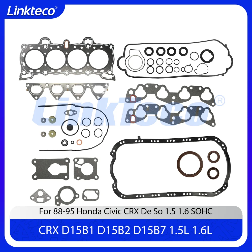 

HS9123PT Full Head Gasket Set Oil Pan Gasket Fit 1.5 1.6 L SOHC D15B1 D15B2 D15B7 For 88-95 Honda Civic del Sol CRX