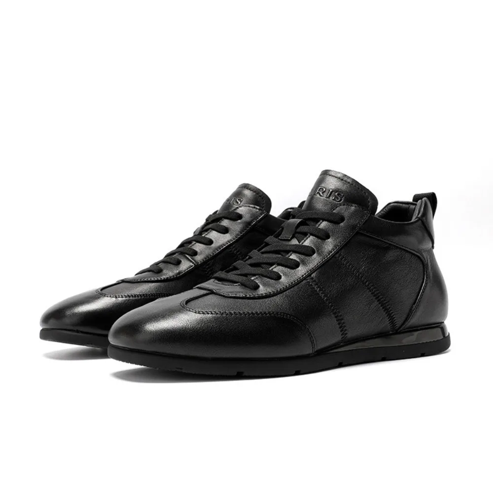 Genuine Leather Men's Formal Shoes Soft Sole Comfortable Fashion Trendy Lace Up Casual Dress Shoes for Men