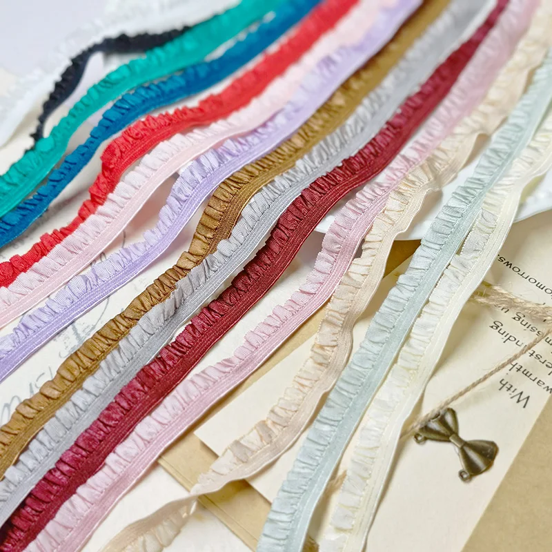 

50 ярдов плиссированной эластичной тесьмы шириной 3/8 дюйма для декора носков, одежды для кукол, шитья, рукоделия, украшения головных уборов, ручной работы