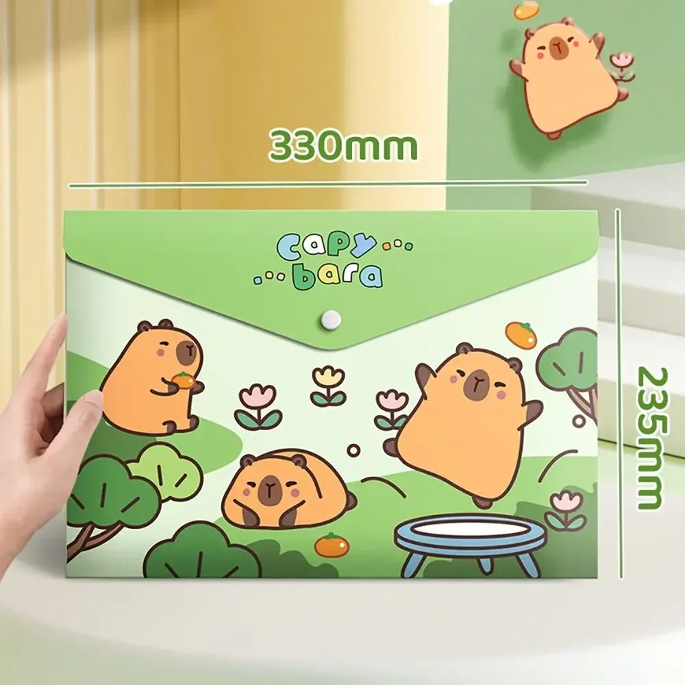 5PCS/Set Large Capacity A4 File Folder Test Paper Storage Waterproof Document Bag PP Snap-fastener Envelope Folder