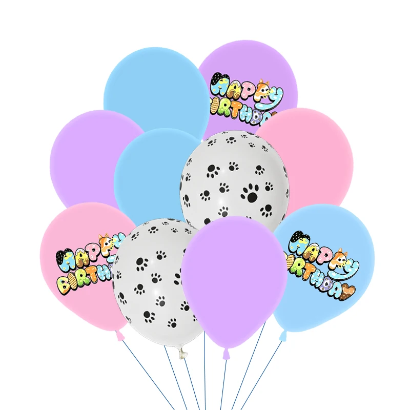 Blue Orange Dog Paw Blueies Latex Balloons Set Paw Balloons Number Balls Dog Birthday Party Baby Shower Decoration Gifts - view 3