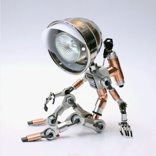 Korean handmade Steampunk robot melting Candle Warmer lamp aromatherapy table lamp atmosphere melting wax lamp NIghtLight