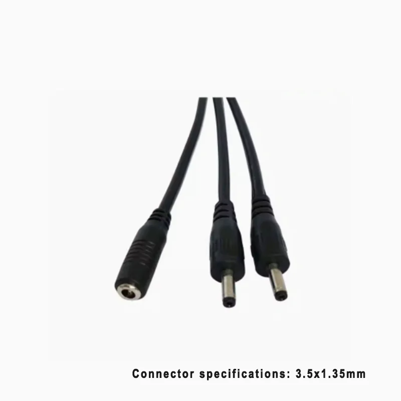 1pcs 5V Power Supply Small Round Head DC3.5-1.35mm One-to-two Adapter Cable 1 To 2 Power Extension Charging Plug Cable