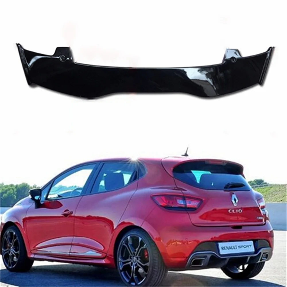 

Use For Renault Clio 2013-2018 Spoiler ABS Plastic Carbon Fiber Look Hatchback Roof Rear Wing Body Kit Accessories