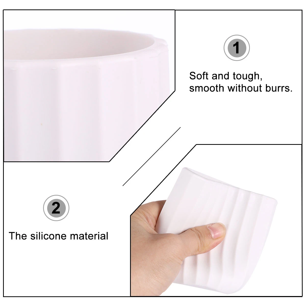 

1pc Pen Holder Silicone Brush Holder For Office Simple Stationery Container Multifunctional Storage Box Smooth Surface