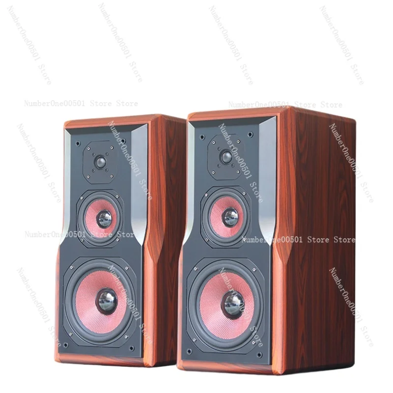 8 Inch Three-way Frequency Hifi Enthusiast Bookshelf Speaker Wood Passive Audio