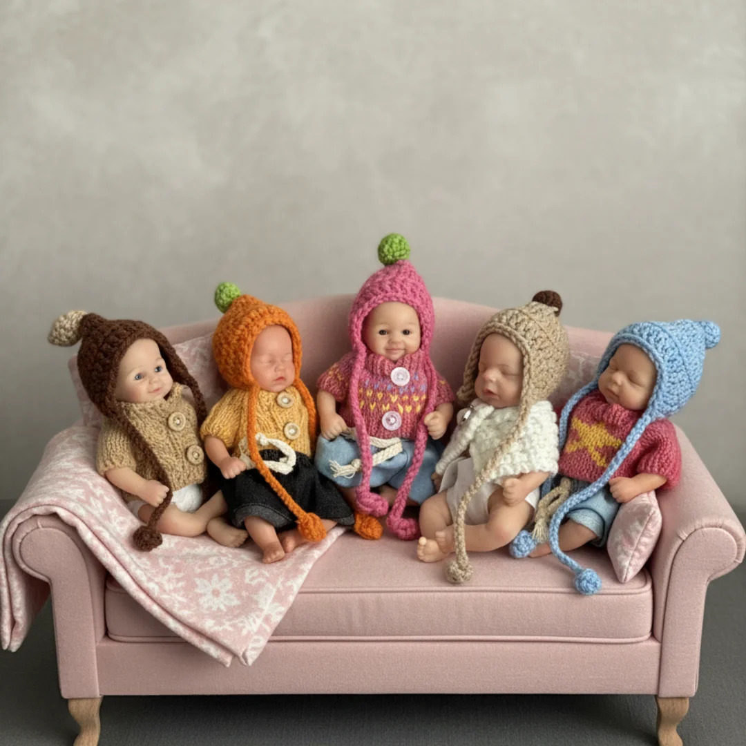 

6 Styles/1 Pcs Mini Palm 15cm bebe reborn de silicona Girl Dolls With Paint Skin Washable Silicone Body Soft Reborn Girl Doll