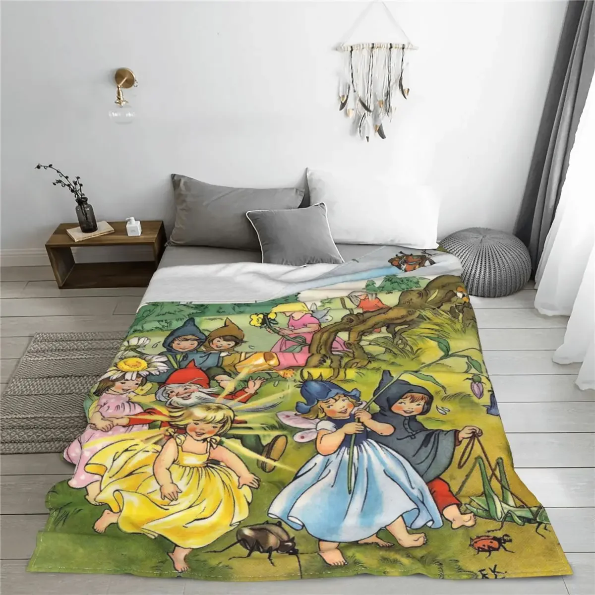 Cuentos De Hadas Elves Blankets Fleece Spring Autumn Fairy Tales Eliza Super Soft Throw Blanket for Sofa Car Bedding Throws