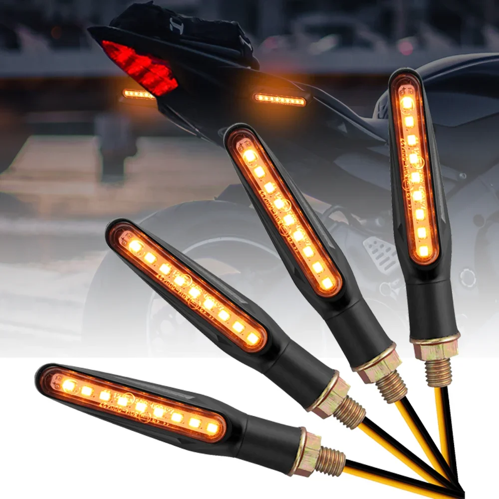 4 Pcs E24 LED Turn Signals Approved Waterproof IP65 Turn Signal Lights Lamp Bulb for M10 Motorcycle Scooter