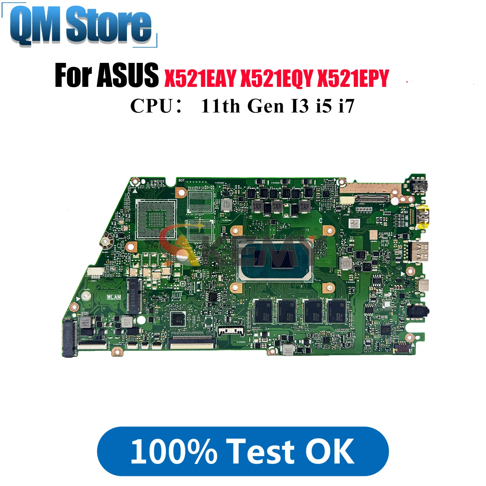 

X521EA Laptop Motherboard For ASUS VivoBook X521EPY I521E K533E R521E X521EQY X521E X521EAY S533E Mainboard W/ 11th Gen I3 i5 i7