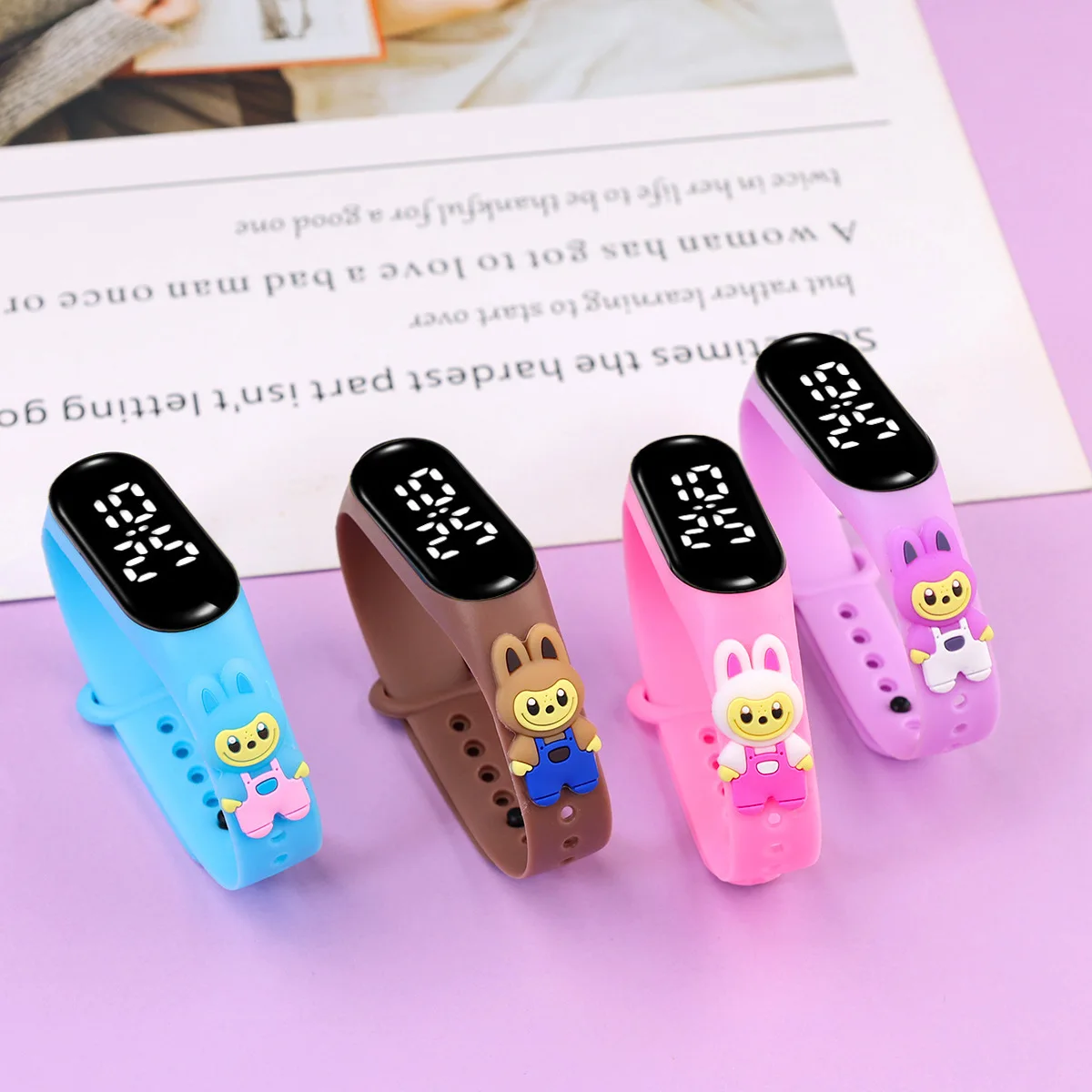 10pcs/lot جديد الكرتون LED الشكل ووتش الأطفال طالب سوار الساعات اللمس ساعة اليد الإلكترونية