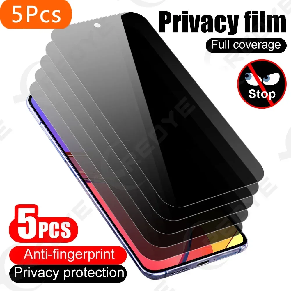 

5pcs Tempered Glass Protective Film for Samsung A73 A53 A33 Privacy Glass smartphone Screen Protector A23 A13 A03 A72 A52 A42
