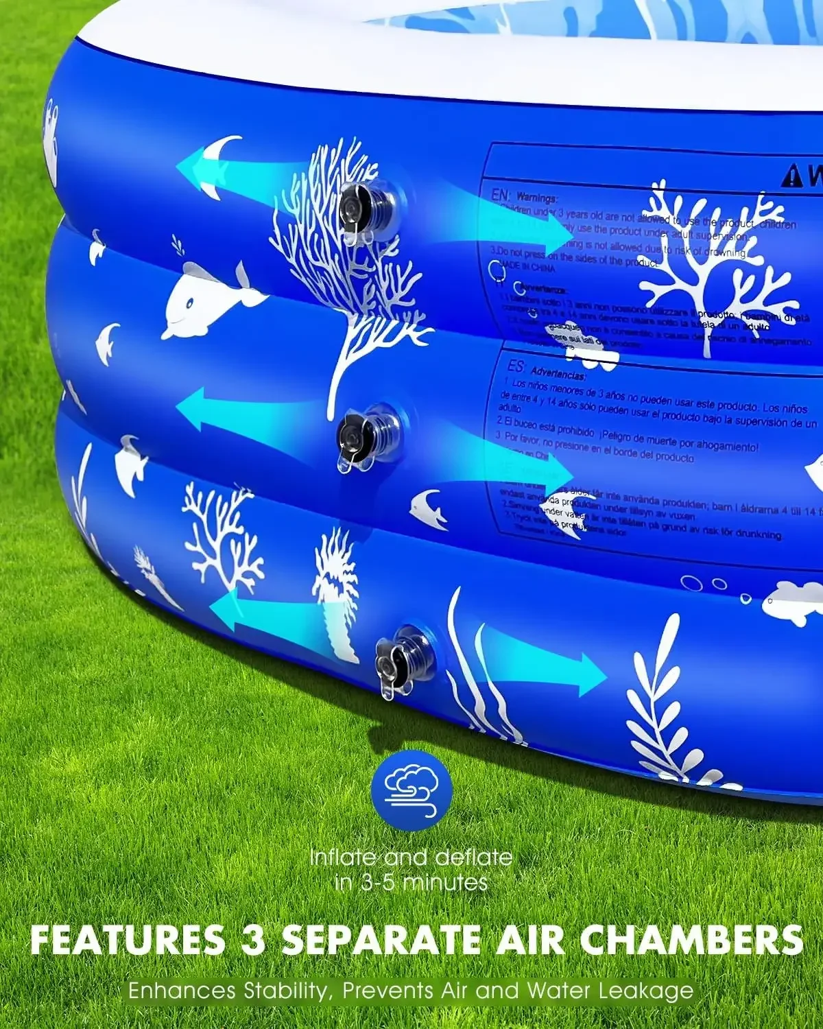 Inflatable Swimming Pool,Thickened Blow Up Pool,Backyard Pool, Above Ground Pool,Large Kiddie Pool for Toddlers