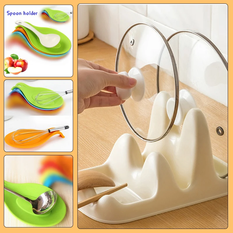 Pot Shovel Rack Holder Double-layer Pot Lid Rack With Dedicated Cutlery Rack Fits Elegantly Kitchen Supplies