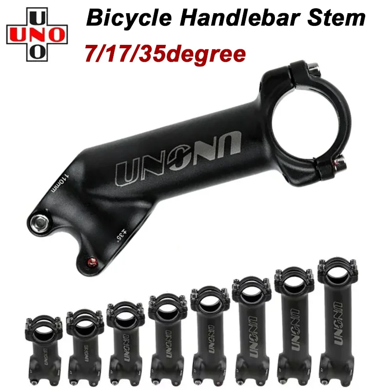 

UNO MTB Power Aluminum Alloy Bicycle Handlebar Stem 7/17/35degree 28.6mm 31.8mm Road Mountain Bike Stem 60-130mm Bike Table