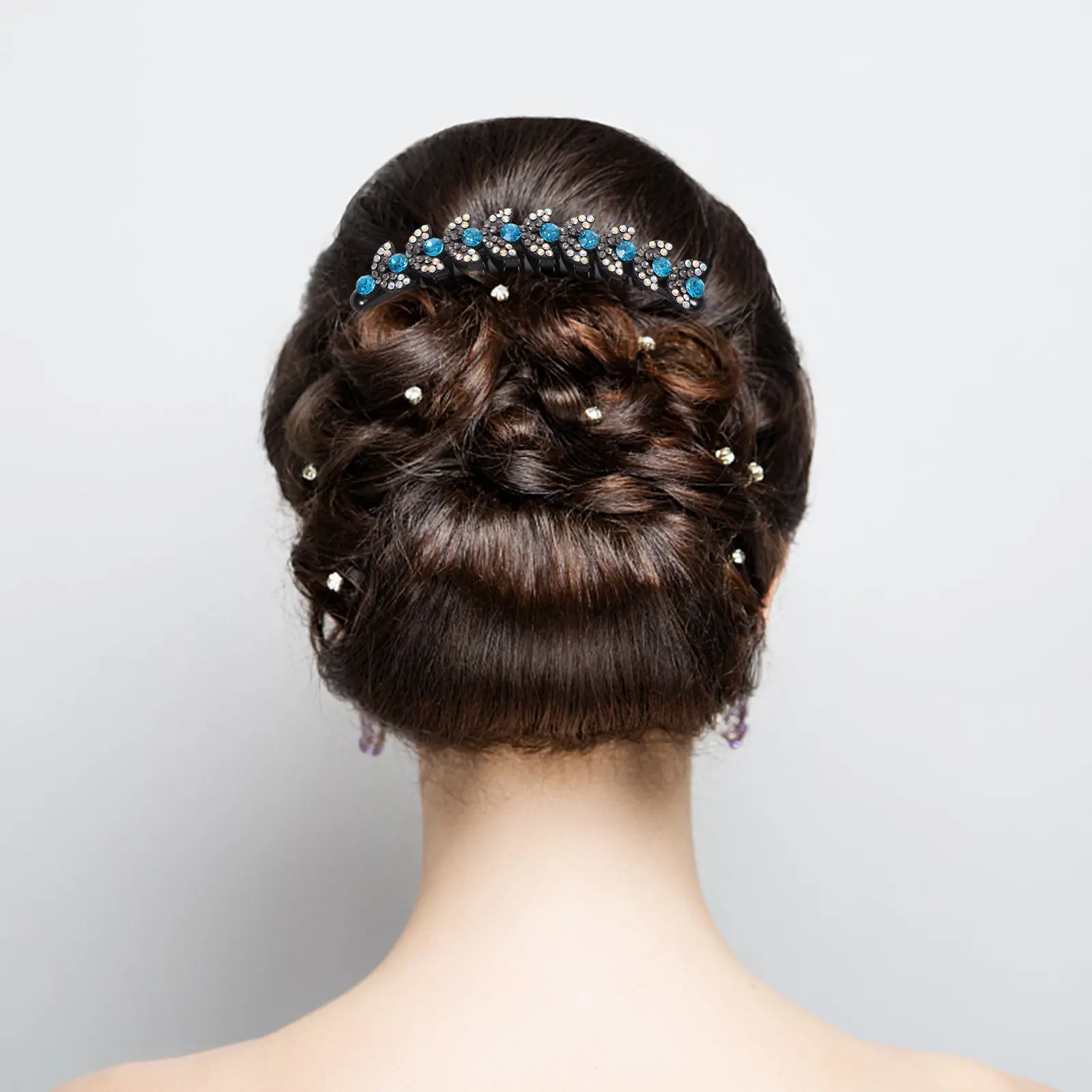 

Rhinestone Hairpin Fork Stick Comb for Women Girls Long Thick Hair Easy Grip Unique Shape Anti-Slip Styling Tool Hair
