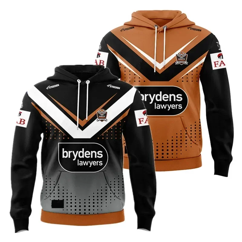 

Customization 2024 Wests Tigers Hoodie Hat Home / Away Rugby Jersey - Mens Size: S-5XL （Print Custom Name Number）