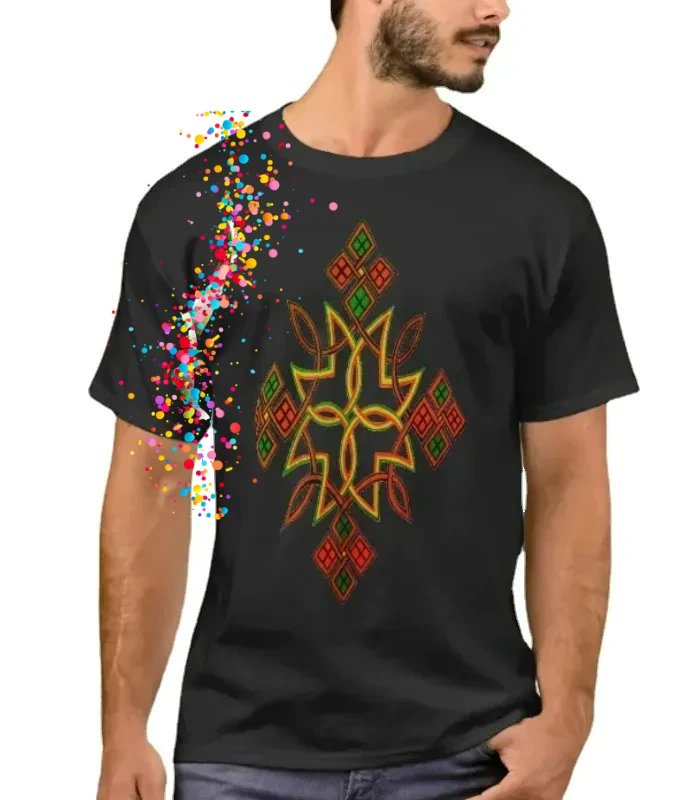 

Traditional Ethiopian Orthodox Cross Design T-Shirt. Summer Cotton Short Sleeve O-Neck Mens T Shirt New S-3XL
