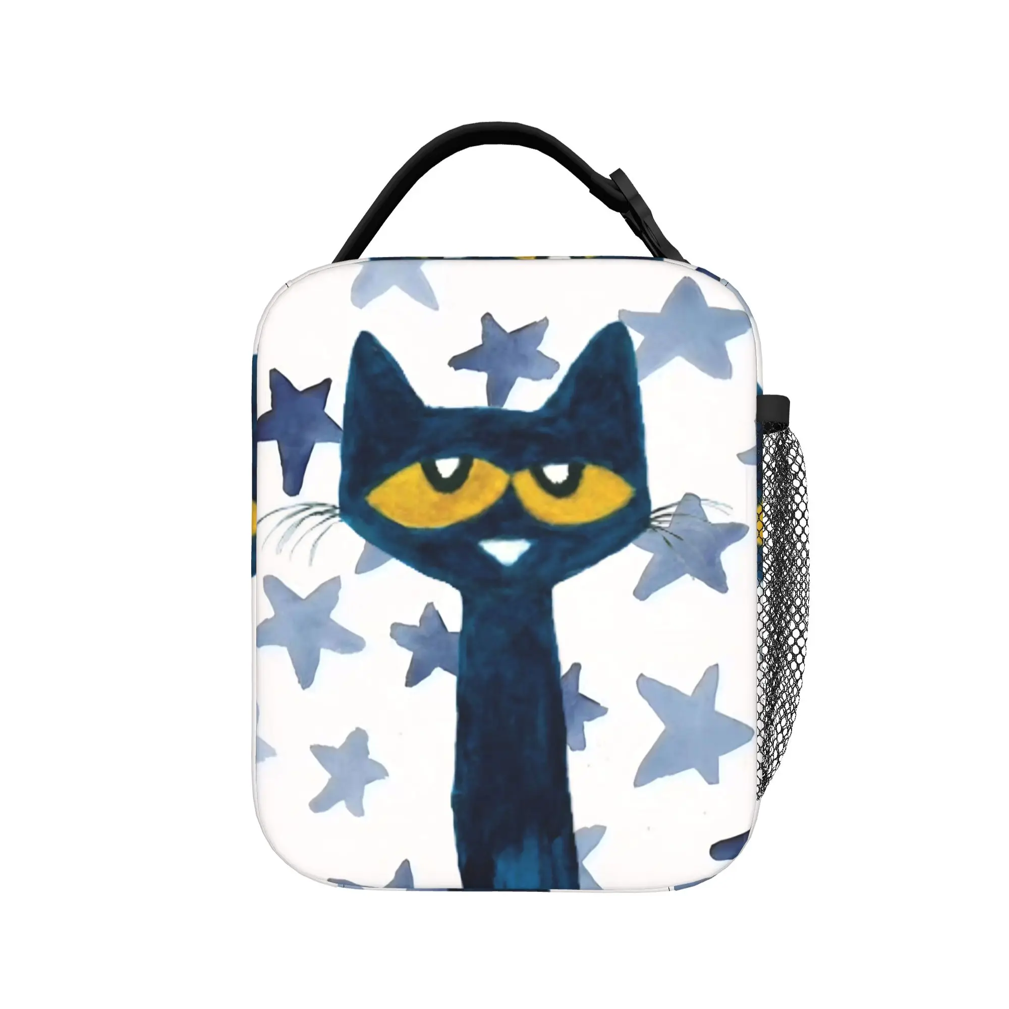 Cartoon Cat Pete the Cat  Insulated Lunch Bag Thermal Bag Reusable,Lunch Container  High Capacity Tote Lunch Box Food Bag