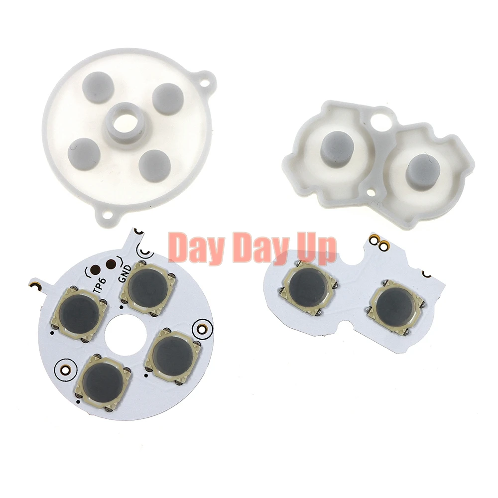 GBA 스티커 클릭 버튼 패드 Mod 버튼 수정 세트 게임 보이 어드밴스 용 10 세트 전도성 필름 버튼 키트