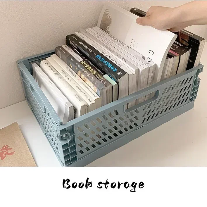 Plastic Foldable Storage Crate Folding Box Basket Stackable Cute Makeup Jewellery Toys Boxes for Storage Box Organizer Portable