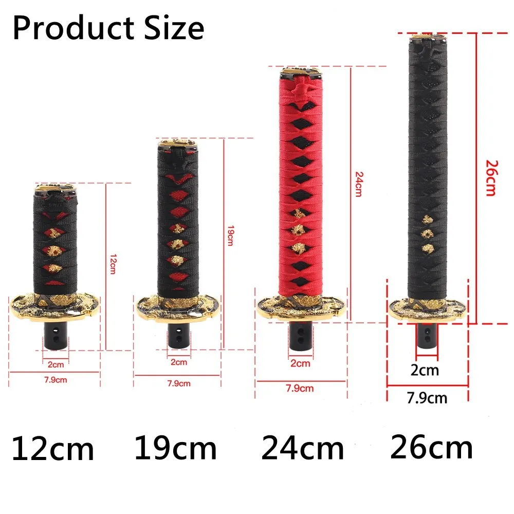 10/15/20/26CM Katana Automatic Shift Knob Samurai Sword Gear Shifter Knob with Lock/Button Transmission Red+Black