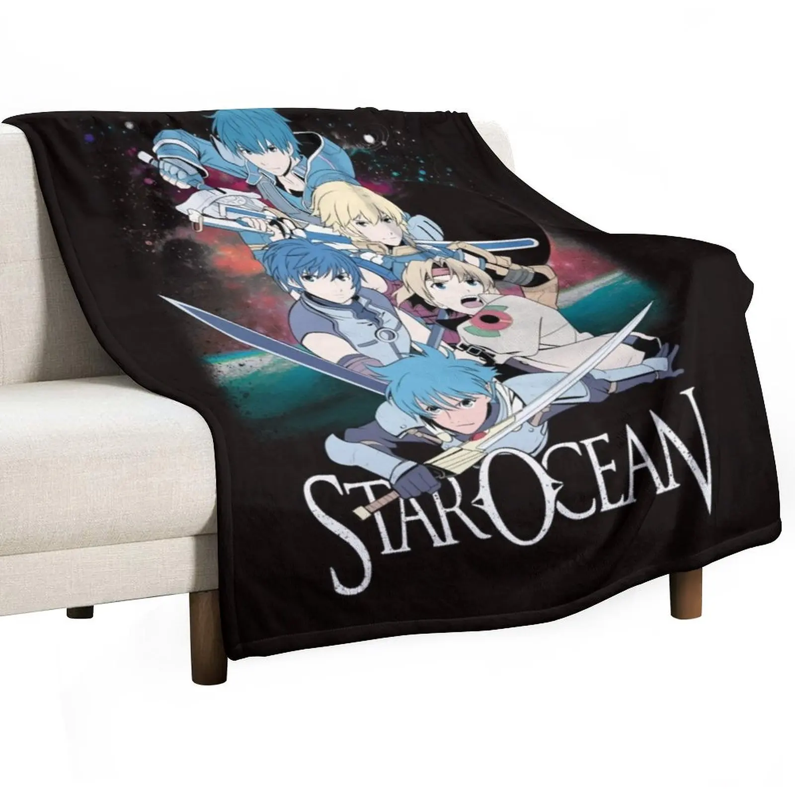 

Star Ocean JRPG Game Throw Blanket For Decorative Sofa Soft Beds Stuffeds Plaid on the sofa Blankets