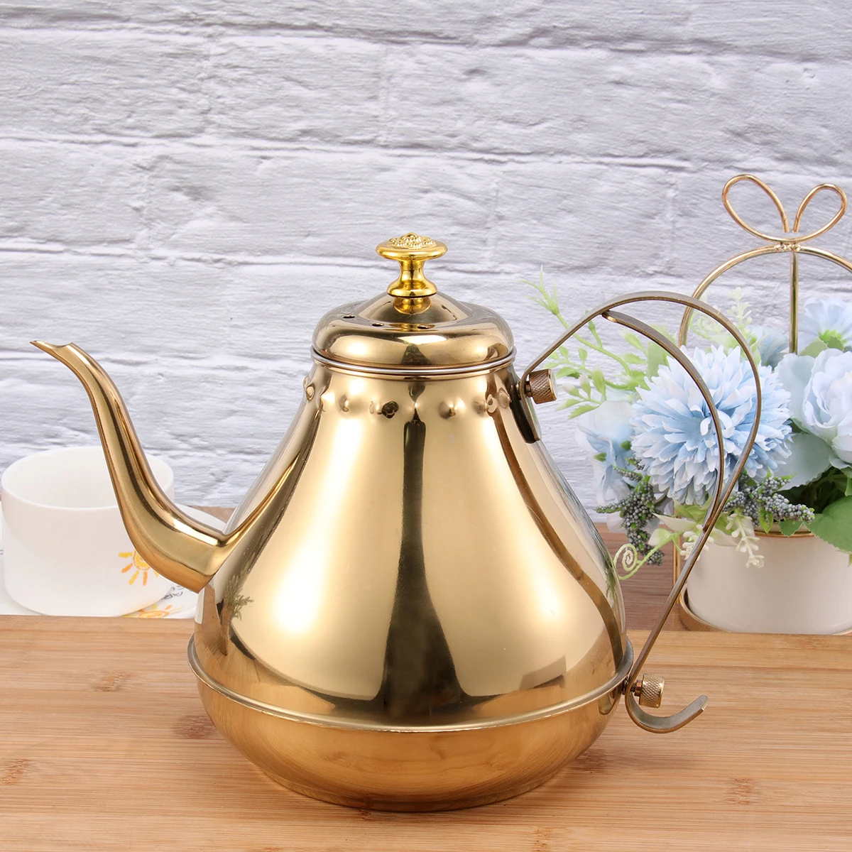 

1.8L Stainless Steel Kettle Long Spout Mirror Finish Hot Water Tea Coffee Maker Home Decor Gift Family Boil Wine Gas Stove