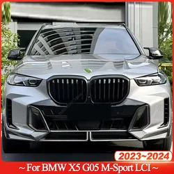 Car Front Bumper Spoiler Lip Splitter Diffuser Bodykits For BMW X5 G05 M-Sport LCI 30d 40i 40d 50e M60i 2023-2024 Black Tuning