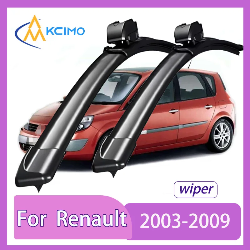

2 Pack Silent Beam Wiper Blades For Renault Scenic II 2003-2009 Noiseless All-Weather Design Windshield Rain Brush Accessories