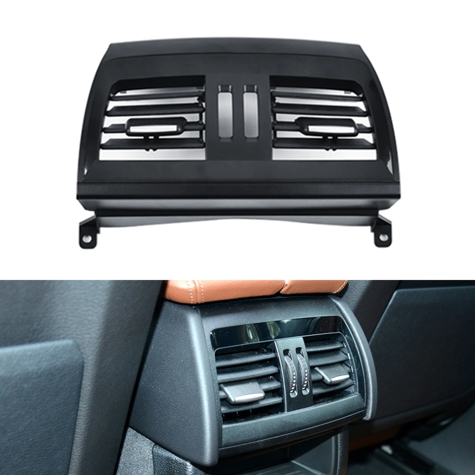 For BMW X5 F15 X6 F16 / X5M F85 X6M F86 2014-2018 Conditioning Frame Grille Trim Rear Center Console Air Outlet Vent Cover Grill