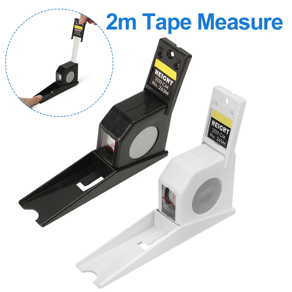 2m Body Growth Stature Altimeter Wall Mounted Retractable Tape Measure Portable Height Measuring Meter for Home Hospital School