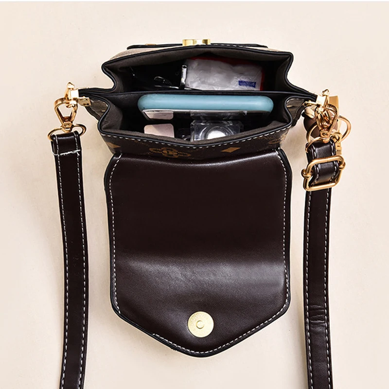 Mobile Phone Bag Women\'s Messenger Bag New Fashion Texture Single Shoulder Bag Simple Handbag Composite Crossbody Bag