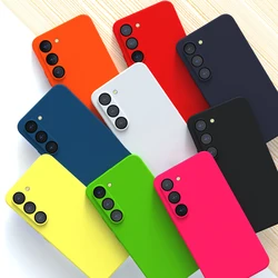 Dla Samsung Galaxy S24 S22 S21 Ultra Plus Etui Silky Oryginalne Silikonowe Etui Soft-Touch Back Protective Shell Dla S23 S20 FE A55