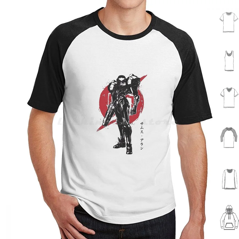 Metroid Galactic Bounty Hunter Sumi-E camiseta 6xl algodón Cool Tee Metroid Dread Samus Aran Samus Dread Super Metroid