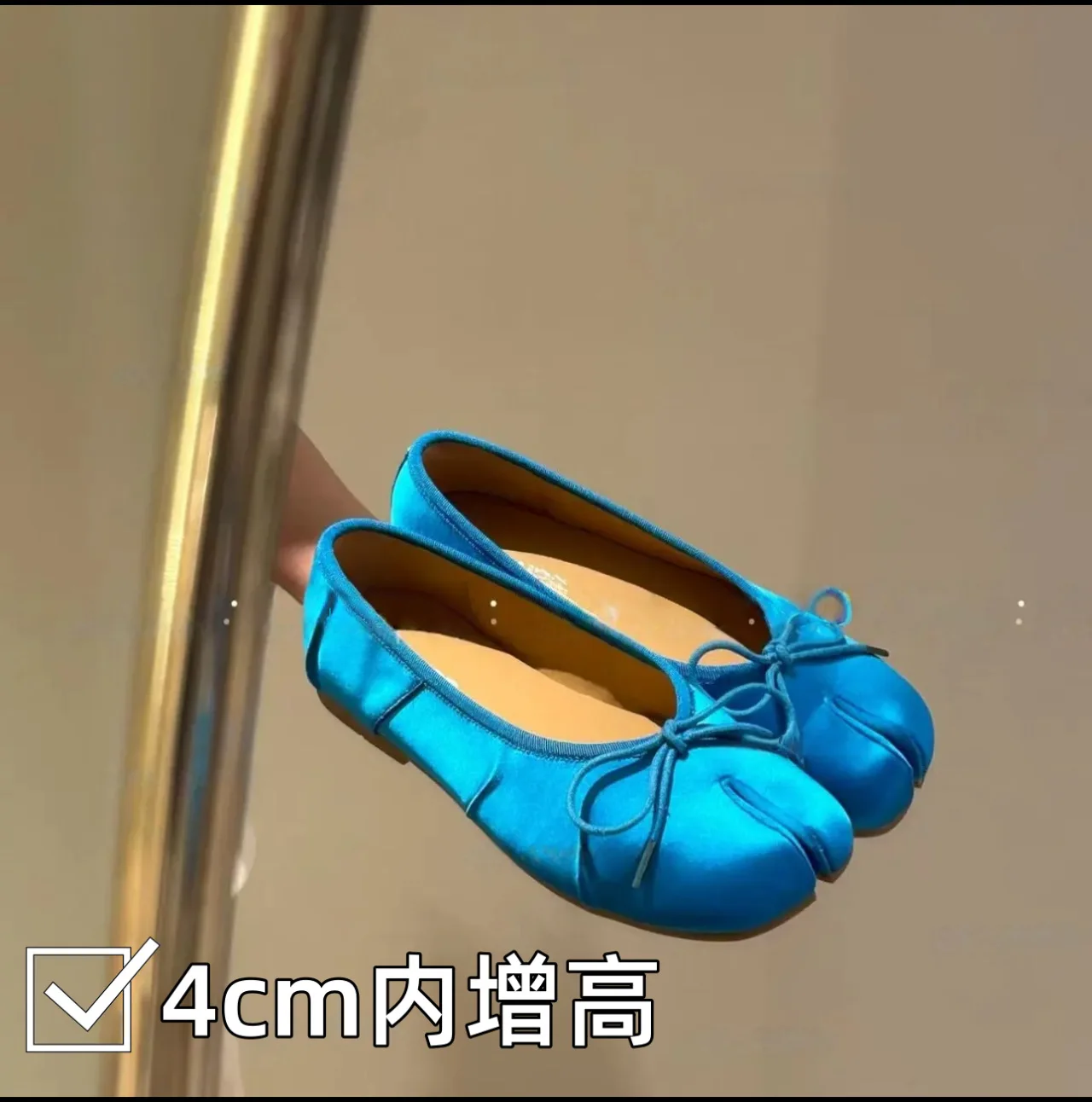 Must Have Women Shiny Satin Tabi Split Toe Flats Slip-on Bow Hidden Wedge Heel Comfort Walking Shoes Free Shipping