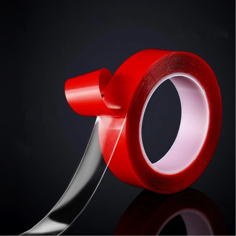 300CM Double Sided Nano Tape 5/10/15/20/25/30mm Width Transparent Red Film No Traces Wall Sticker Waterproof Adhesive Glue Tapes