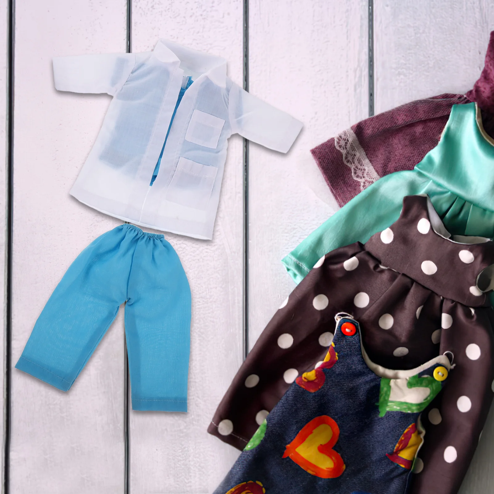 1세트 18인치 의사 의상 세트 패브릭 의료복 역할놀이 의류 어린이용 역할놀이 액세서리 키트