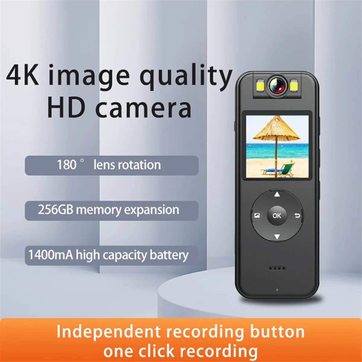 

4K Mini WIFI Camera with IPS Screen,Back Clip Full HD Body Camera,Wearable Pocket Bodycam Camcorder with 64G Menmry Card jasmine