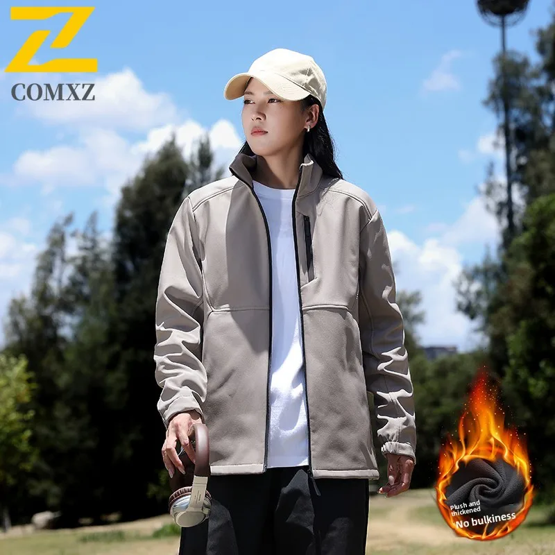 New Winter Softshell Jacket Men 2025 Windproof Waterproof Fleece Lined Parka Outdoor Hiking Camping Thermal Cold Padding Coat