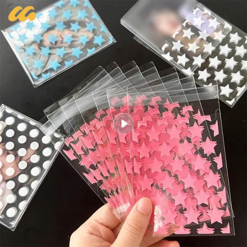 Self-adhesive Packaging Bag Transparent Star Jewelry Bag Candy Card Holder Photo Animation Peripheral Storage Bag 100/50/10pcs