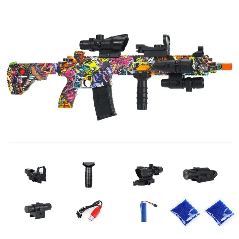 2024 New Automatic M416 Gel Ball Gun Electric Burst Gel Water Bomb for Outdoor Activity Game Shoot Weapon Toy Gun Soft Bullet