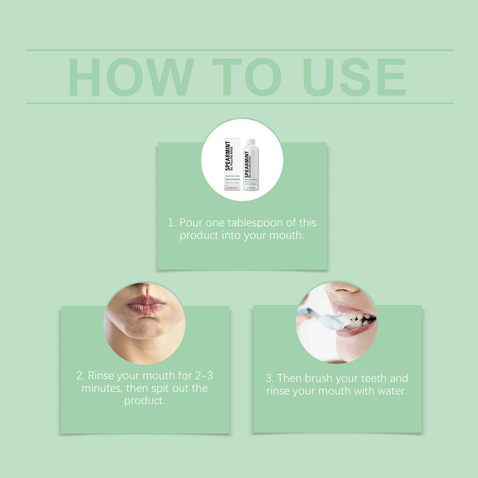 Enxaguatório bucal de hortelã fresca, remove mau hálito, gengivas calmantes, limpeza oral, manchas amarelas, remoção de odor, clareamento dos dentes, enxaguatório bucal refrescante