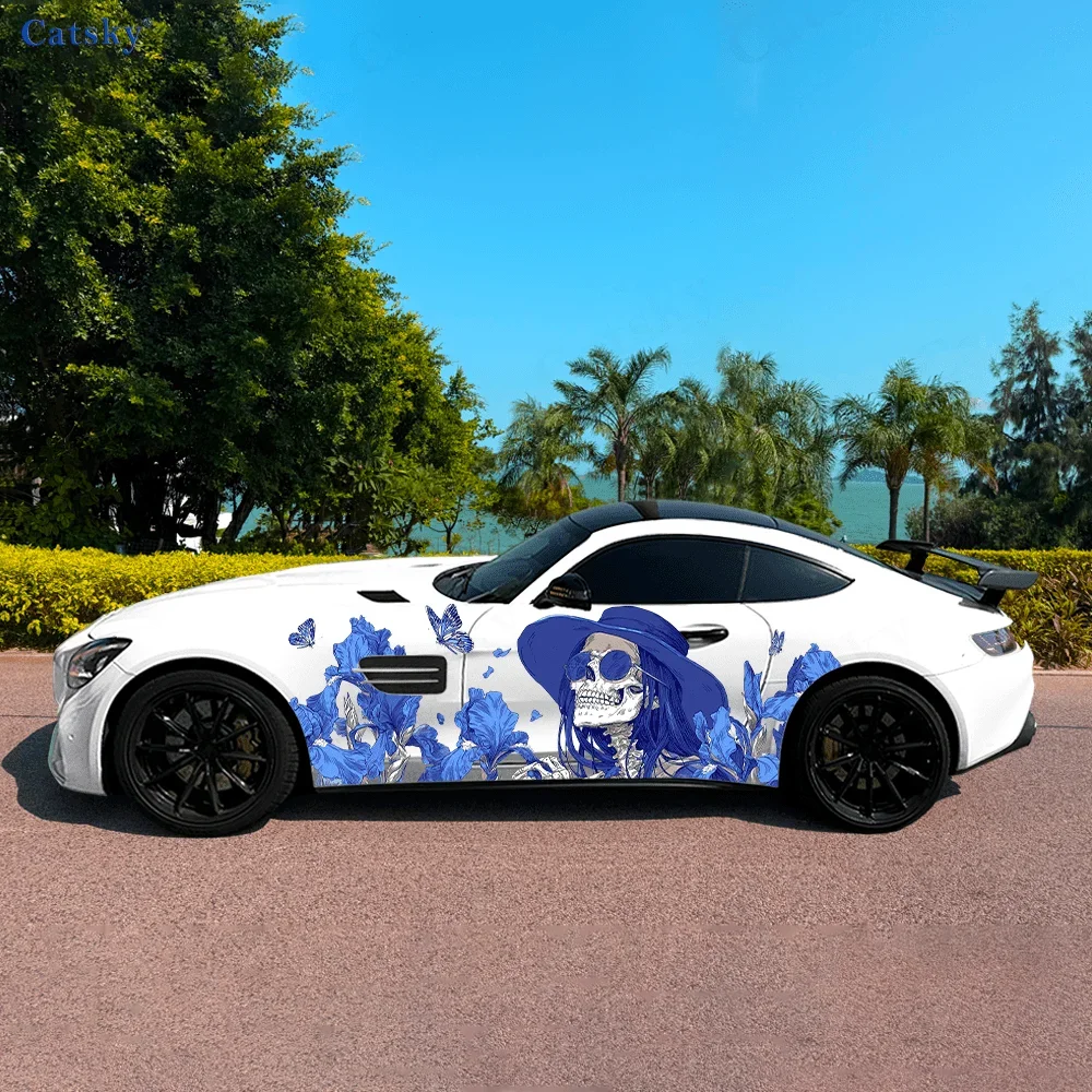 Colorful Sunglasses Skeleton Car Vinyl Wraps Decal Self-adhesive PVC Sticker Suitable for Trucks SUV Decor Auto Accessories Gift