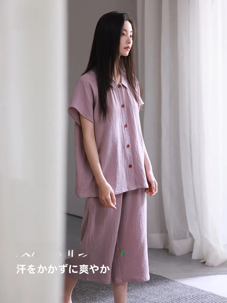 pigiama-in-cotone-xuanjiang-da-donna-estivo-a-doppio-strato-in-garza-a-maniche-corte-pantaloni-a-tre-quarti-cardigan-aperto-indossabile-anche-fuori-casa-taglie-forti